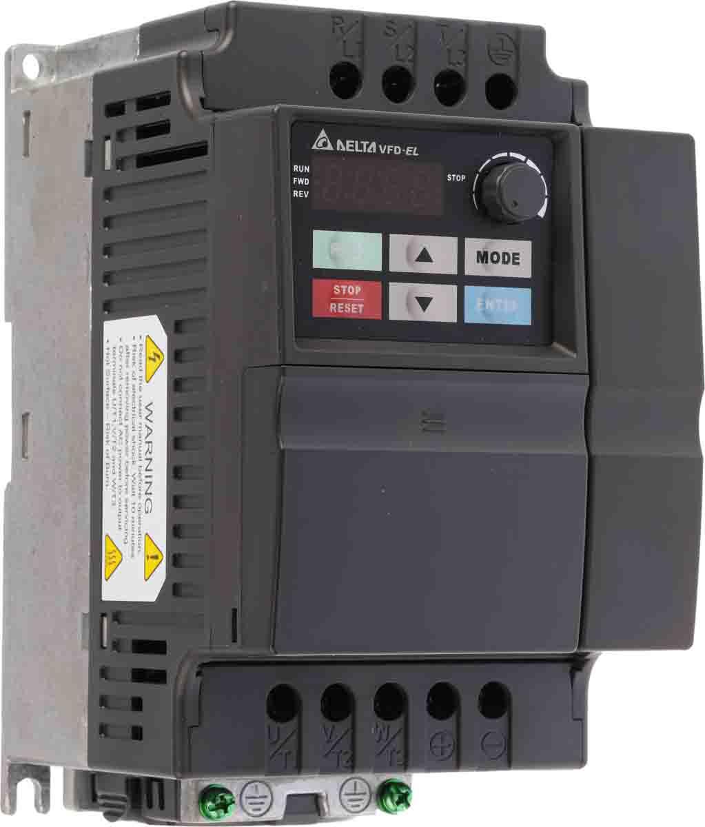 Produktfoto 1 von Delta Electronics VFD-EL, 3-Phasen Frequenzumrichter 2,2 kW, 400 V ac / 7,1 A 0 → 600Hz