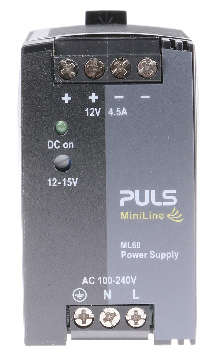 Produktfoto 1 von PULS MiniLine MLY DIN-Schienen Netzteil 54W, 100 → 240V ac, 12V dc / 4.5A