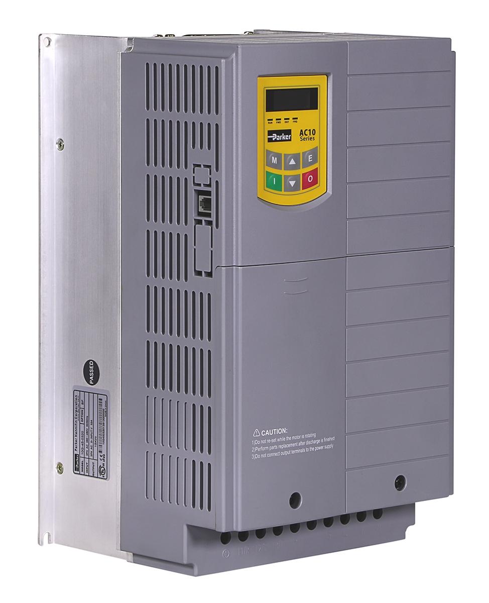 Produktfoto 1 von Parker AC10, 3-Phasen Frequenzumrichter 18,5 kW, 480 V ac / 38 A 0.5 → 590Hz für Wechselstrommotoren