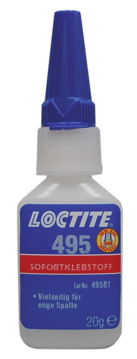 Produktfoto 1 von Loctite 495 Sekundenkleber Cyanacrylat Flüssig transparent, Flasche 50 g