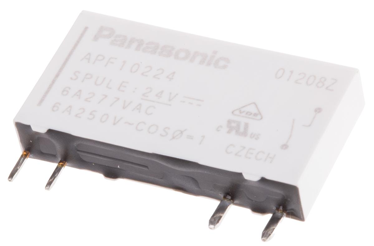 Produktfoto 1 von Panasonic  Monostabiles Relais, Printrelais 1-poliger Schließer 6A 24V dc Spule / 170mW