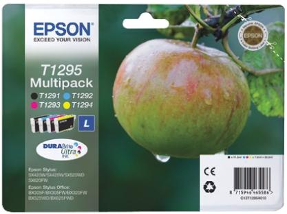 Produktfoto 1 von Epson T1295 Druckerpatrone für Epson Patrone Schwarz, Cyan, Magenta, Gelb 4 Stk./Pack