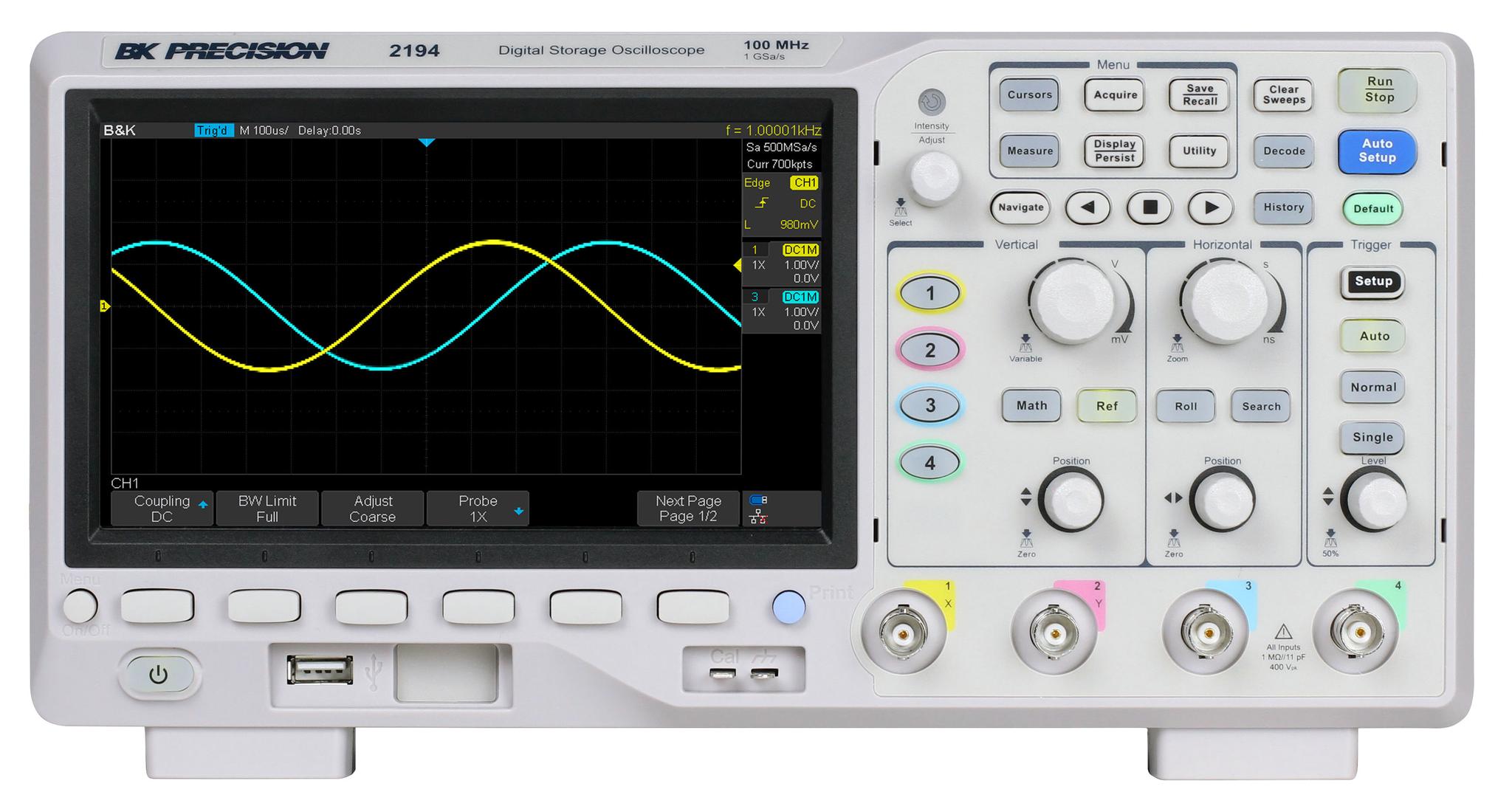 Produktfoto 1 von BK Precision BK2194 Speicher Tisch Oszilloskop 4-Kanal Analog 100MHz