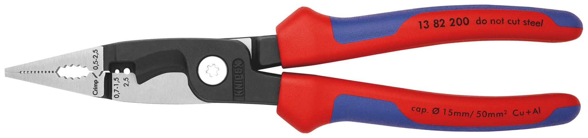 Knipex Kombizange , gebogen Schneidkraft → Kupferdraht: 50 mm 200 mm