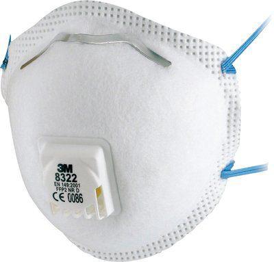 3M 8300 FFP2 Einweggesichtsmaske , Vergossen, Weiß, 10 Stück