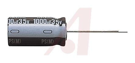 Produktfoto 1 von Nichicon PS, THT Elektrolyt Kondensator 680μF ±20% / 25V dc, Ø 10mm x 20mm, bis 105°C