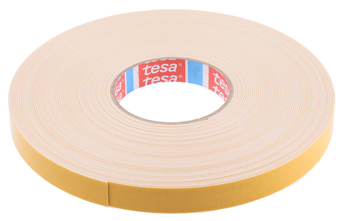 Produktfoto 1 von Tesa 4957 Schaumstoff-Klebeband doppelseitig, Weiß, Stärke 1mm, 19mm x 25m, 4 N/cm