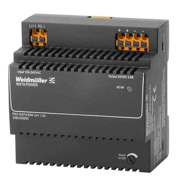 Produktfoto 1 von Weidmüller PRO INSTA DIN-Schienen Netzteil, 85 → 264V ac, 24V dc / 3.8A