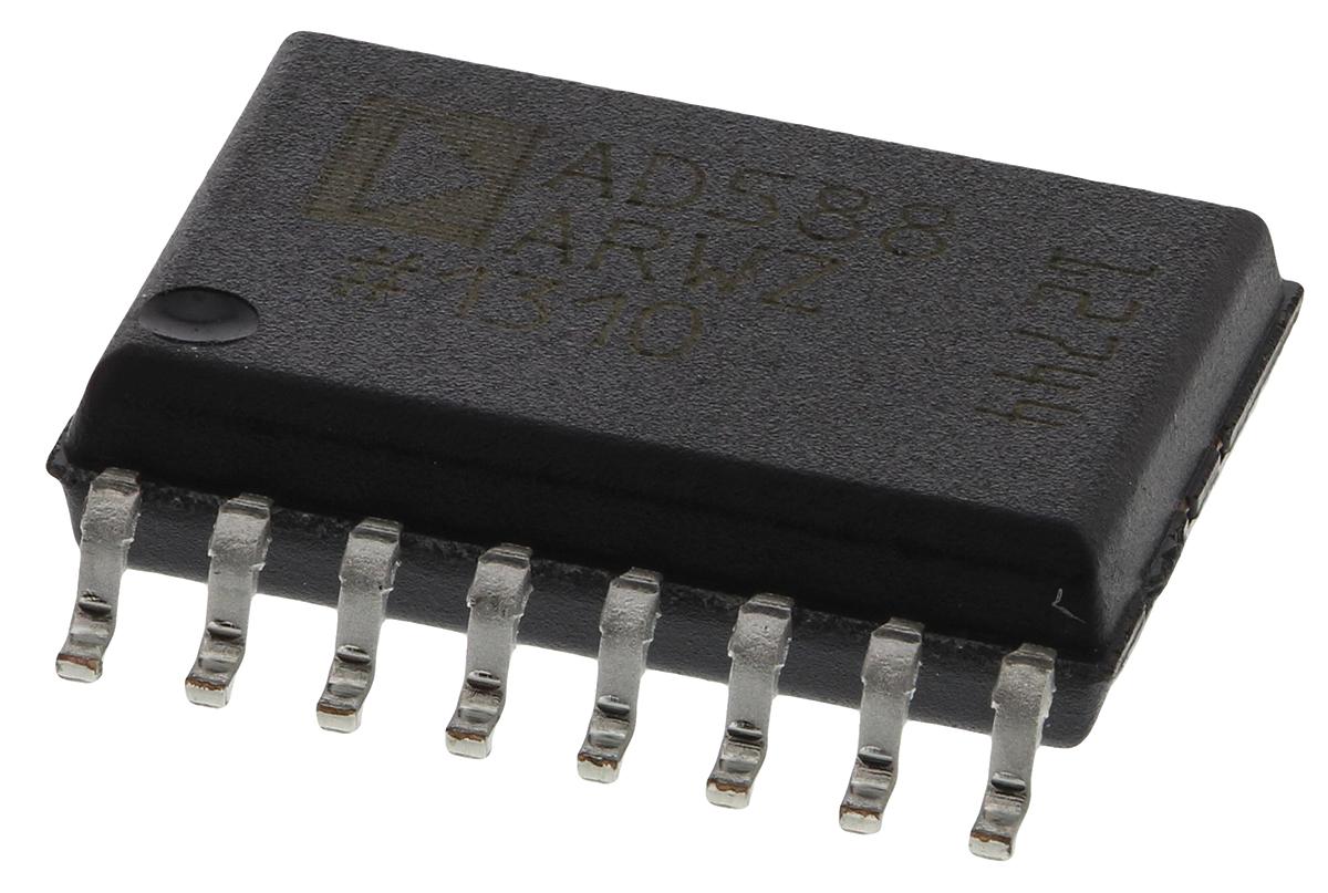 Produktfoto 1 von Analog Devices Spannungsreferenz, 10V SOIC W, 36 V max., Einstellbar, 16-Pin, ±0.05 %, Serie, 10mA