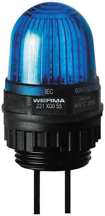 Produktfoto 1 von Werma EM 231, LED Dauer Signalleuchte Blau, 24 V dc, Ø 29mm x 152mm