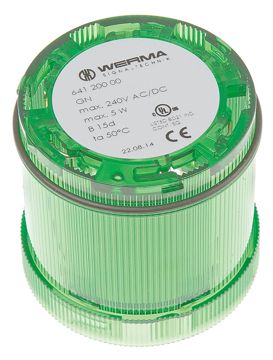 Produktfoto 1 von Werma KombiSIGN 71 641 Blinken Signalleuchte Dauer-Licht Grün, 12 → 230 V ac/dc, 70mm x 65mm