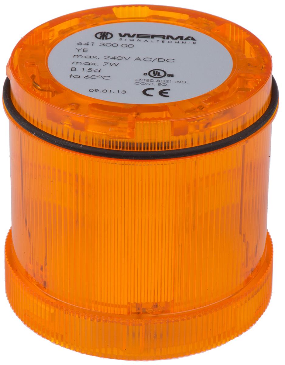 Produktfoto 1 von Werma KombiSIGN 71 641 Blinken Signalleuchte Dauer-Licht Gelb, 12 → 230 V ac/dc, 70mm x 65mm