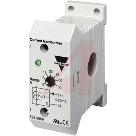 Carlo Gavazzi E83, 100:1:30 mA Aufbaumontage Stromwandler, Leitermaß 12mm, 22.5mm x 47.4mm x 56mm