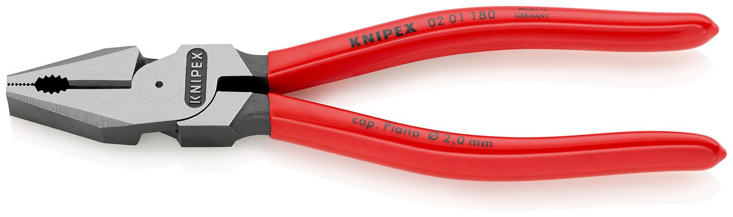 Produktfoto 1 von Knipex Kombizange, gebogen Schneidkraft → Harter Draht: 2,5 mm Klavierdraht: 2 mm Litzendraht: 11,5 mm 180 mm