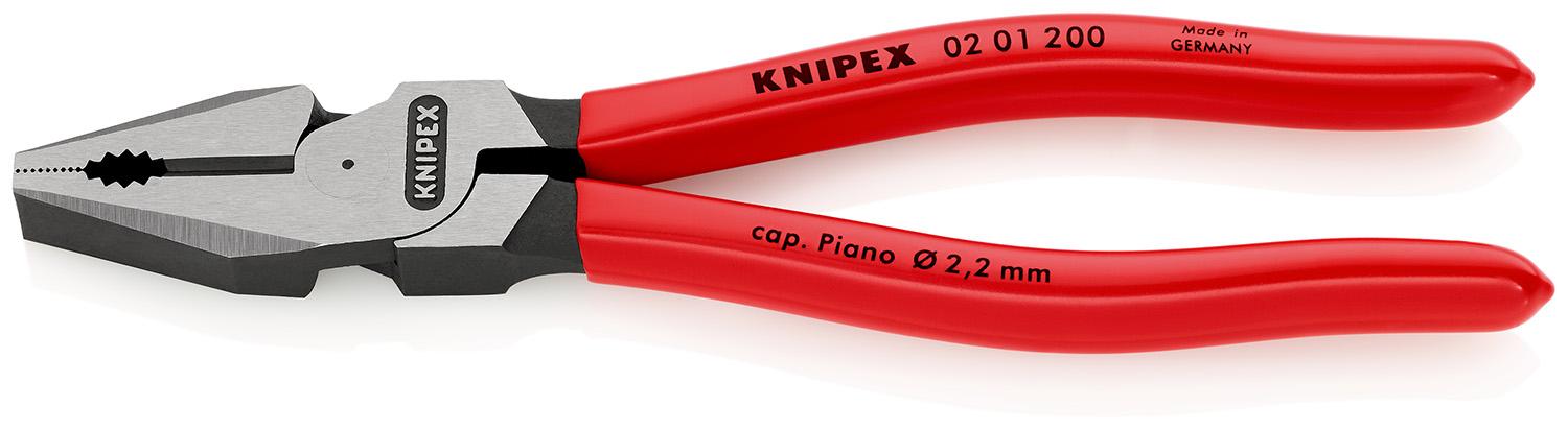 Produktfoto 1 von Knipex Kombizange, gebogen Schneidkraft → Harter Draht: 2,8 mm Klavierdraht: 2,2 mm Litzendraht: 13 mm 200 mm