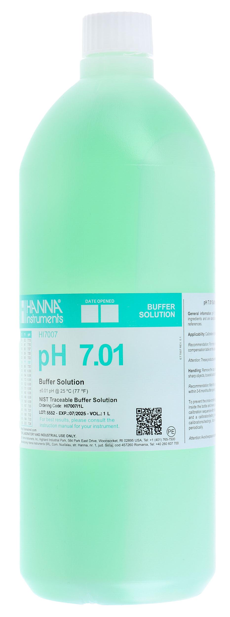 Produktfoto 1 von Hanna Instruments HI-7007/1L pH ph-Pufferlösung, 7.01, 1L Flasche