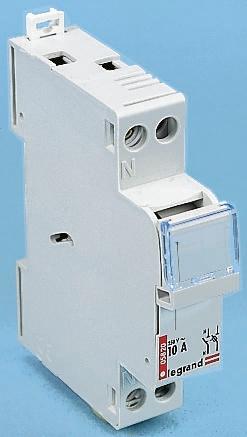 Produktfoto 1 von Legrand 0 058 Sicherungstrennschalter / einpolig + N, 10A, 8,5 x 23mm Sicherungsgröße, 1 phasig