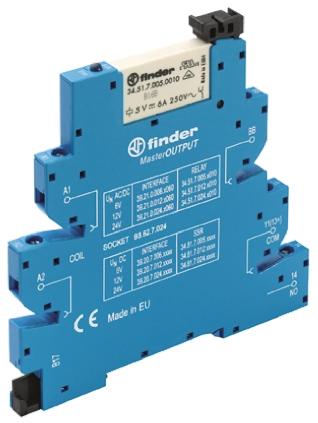 Produktfoto 1 von Finder 39 Series Interface Relais, 4.8V / 6.6V 6V ac/dc, 1-poliger Schließer DIN-Schienen 250 → 400V ac