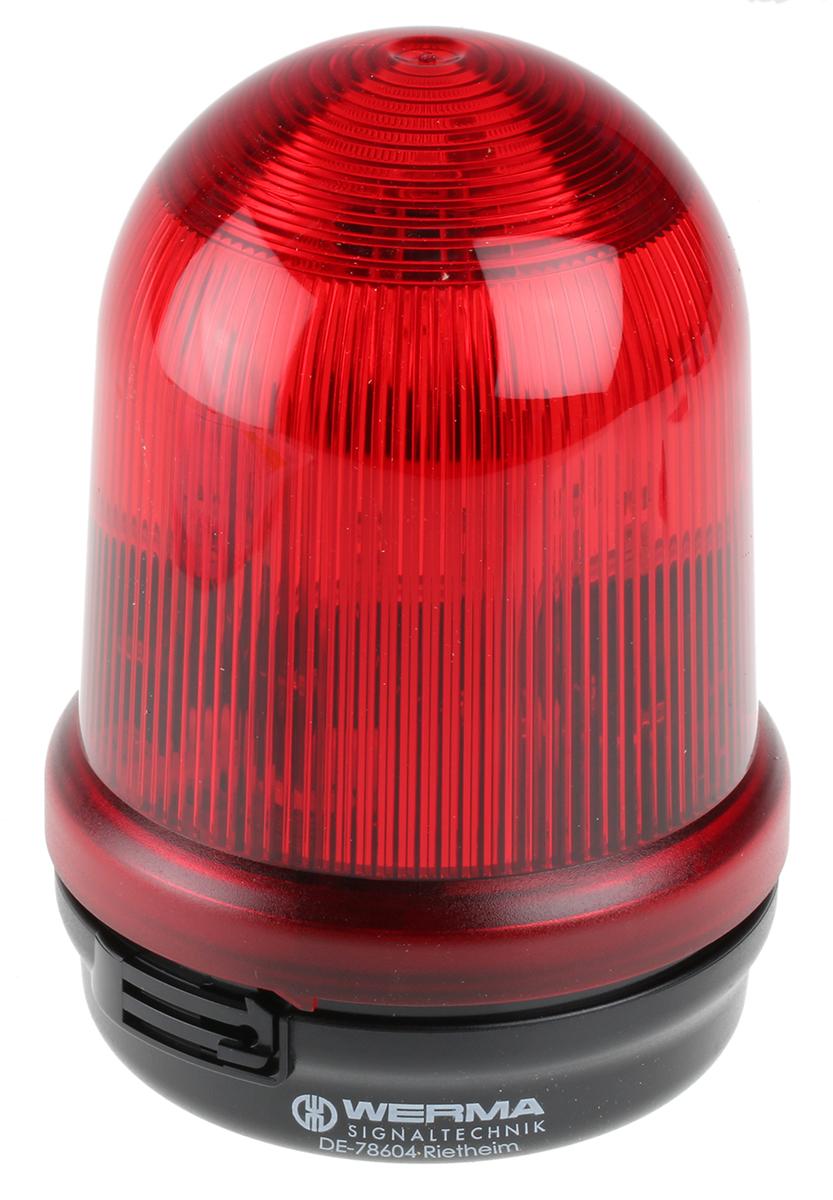 Produktfoto 1 von Werma BM 828, Xenon Blitz Signalleuchte Rot, 24 V dc, Ø 98mm x 137mm