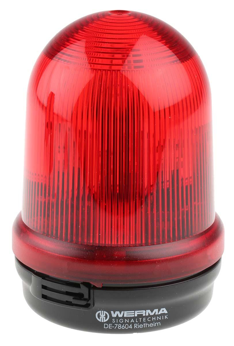 Produktfoto 1 von Werma BM 828, Xenon Blitz Signalleuchte Rot, 230 V ac, Ø 98mm x 137mm