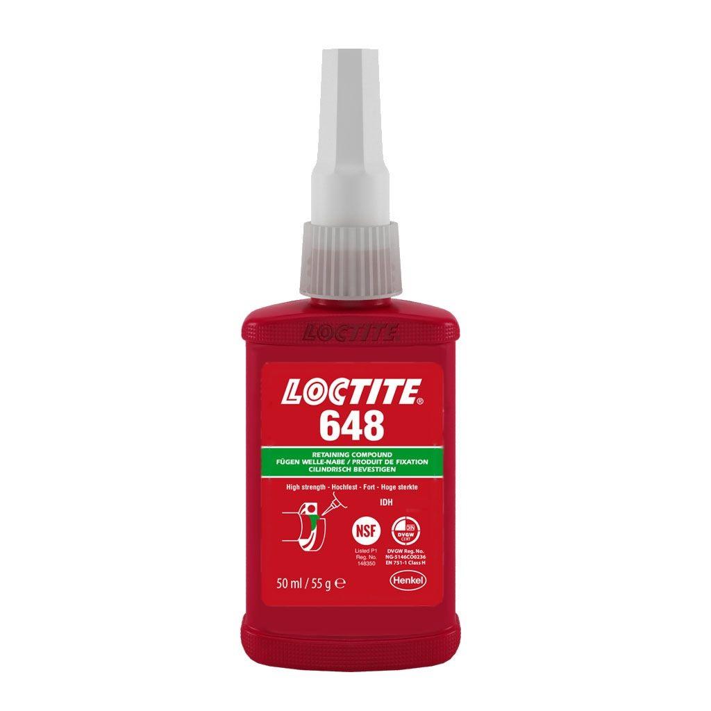 Produktfoto 1 von Loctite 648 Fügeklebstoff hochfest Flüssig Grün, Flasche 50 ml, -55 → +175 °C