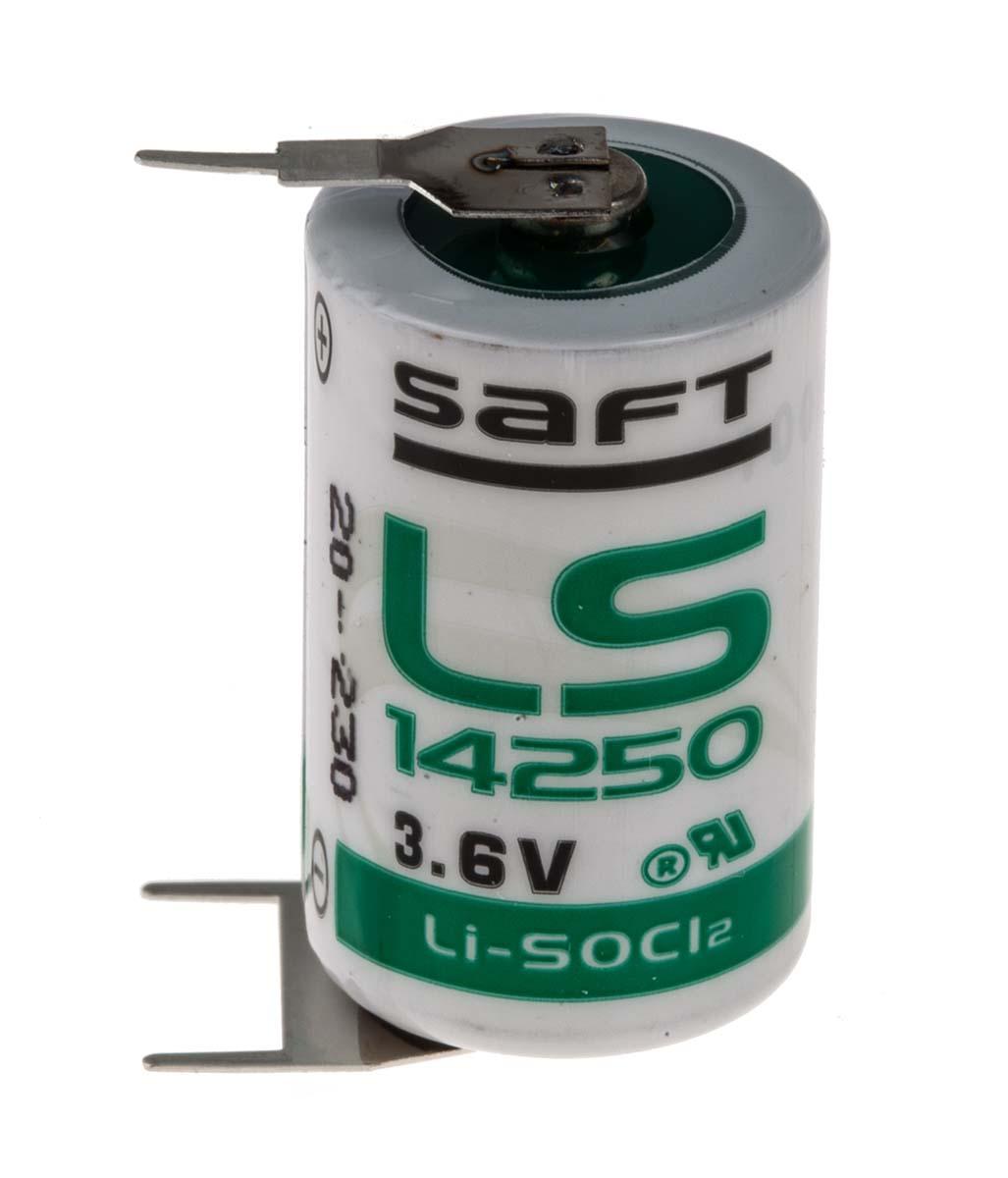 Produktfoto 1 von Saft 1/2 AA Batterie, 3.6V / 1.2Ah Li-Thionylchlorid, Lötanschluss 14.44 x 24.65mm