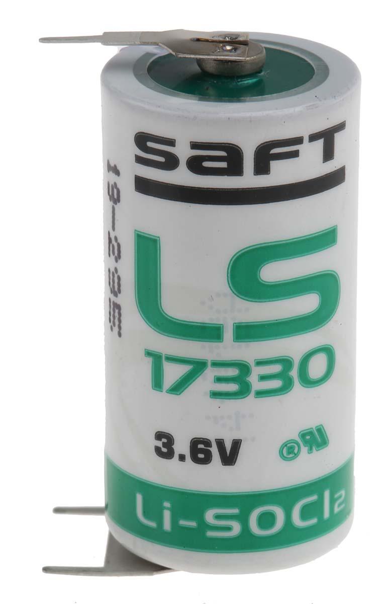 Saft 2/3 A Batterie, 3.6V / 2.1Ah Li-Thionylchlorid, Lötanschluss 16.3 x 33.1mm