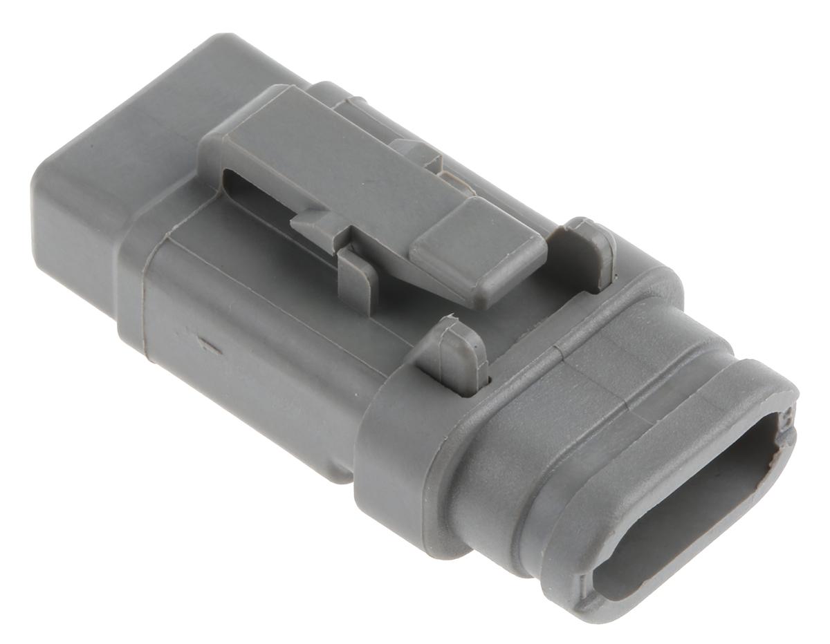 Deutsch DTM Automotive, Kfz-Steckverbinder, Stecker, 3-polig, Grau / 1-reihig, 7.5A