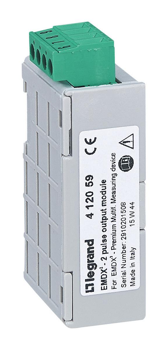 Produktfoto 1 von Legrand EMDX3 PLC-Erweiterungsmodul für Mehrzweck-Messeinheit 412053 / 2 x Impuls OUT, 45,4 x 21 x 68,3 mm