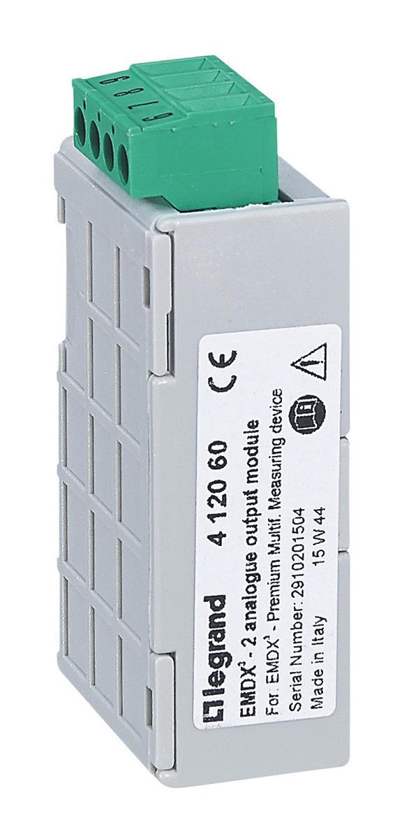 Produktfoto 1 von Legrand EMDX3 PLC-Erweiterungsmodul für Mehrzweck-Messeinheit 412053 / 2 x Analog OUT, 45,4 x 21 x 68,3 mm