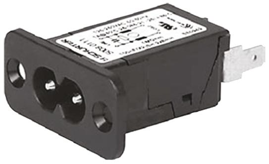 Produktfoto 1 von Schurter C8 IEC-Steckerfilter Stecker, 250 V ac / 2.5A, Tafelmontage / Flachsteck-Anschluss