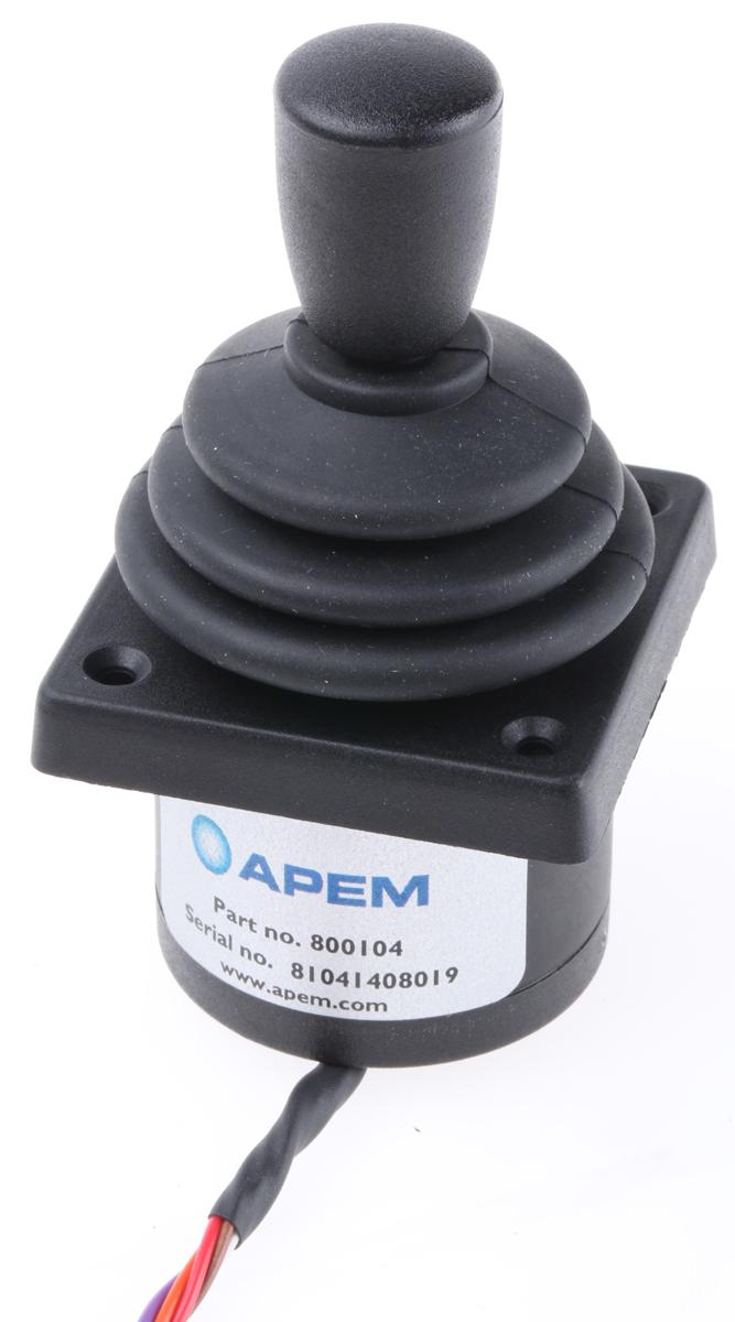 Produktfoto 1 von APEM Joystick, 1-Achsen Schritt, 125V ac / 1 A, IP 65 Griff Typ Konisch