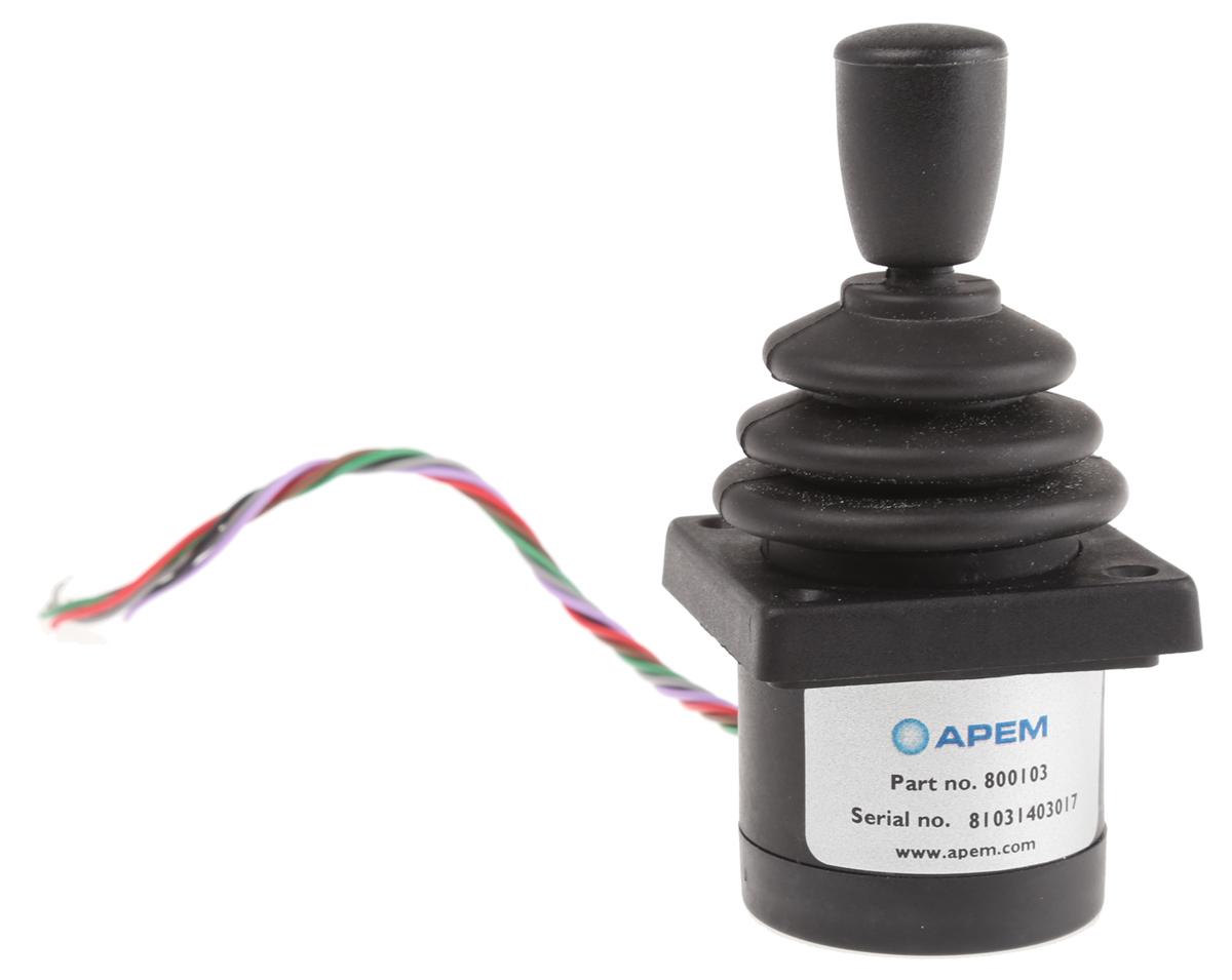 Produktfoto 1 von APEM Joystick, 2-Achsen Schritt, 125V ac / 1 A, IP 65 Griff Typ Konisch