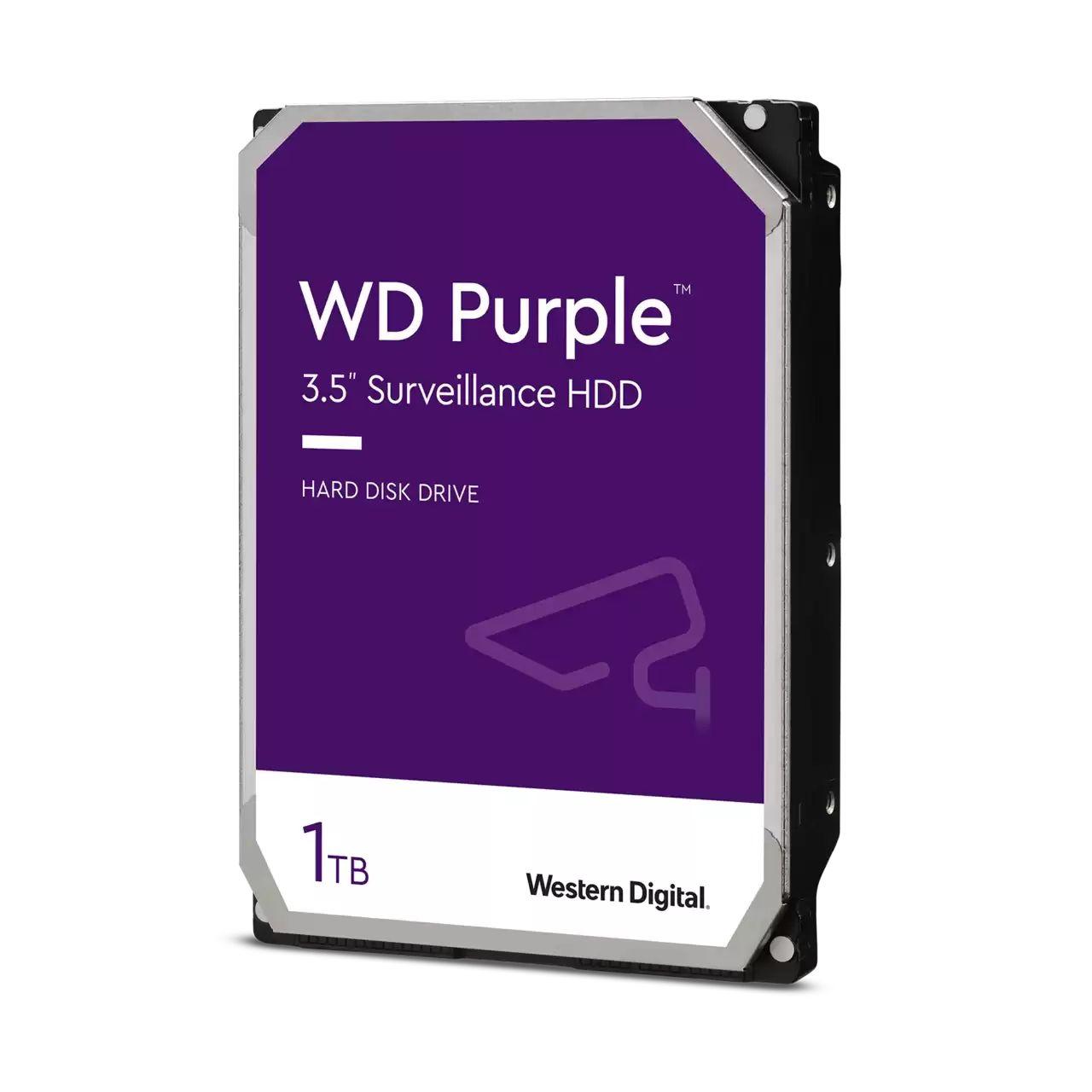 Produktfoto 1 von Western Digital WD Violett, 3,5 Zoll Intern Festplattenlaufwerk SATA III Industrieausführung, 1 TB, HDD