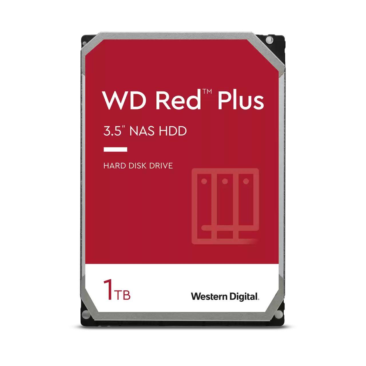 Produktfoto 1 von Western Digital WD Red Plus, 3,5 Zoll Intern Festplattenlaufwerk SATA III Industrieausführung, 2 TB, HDD