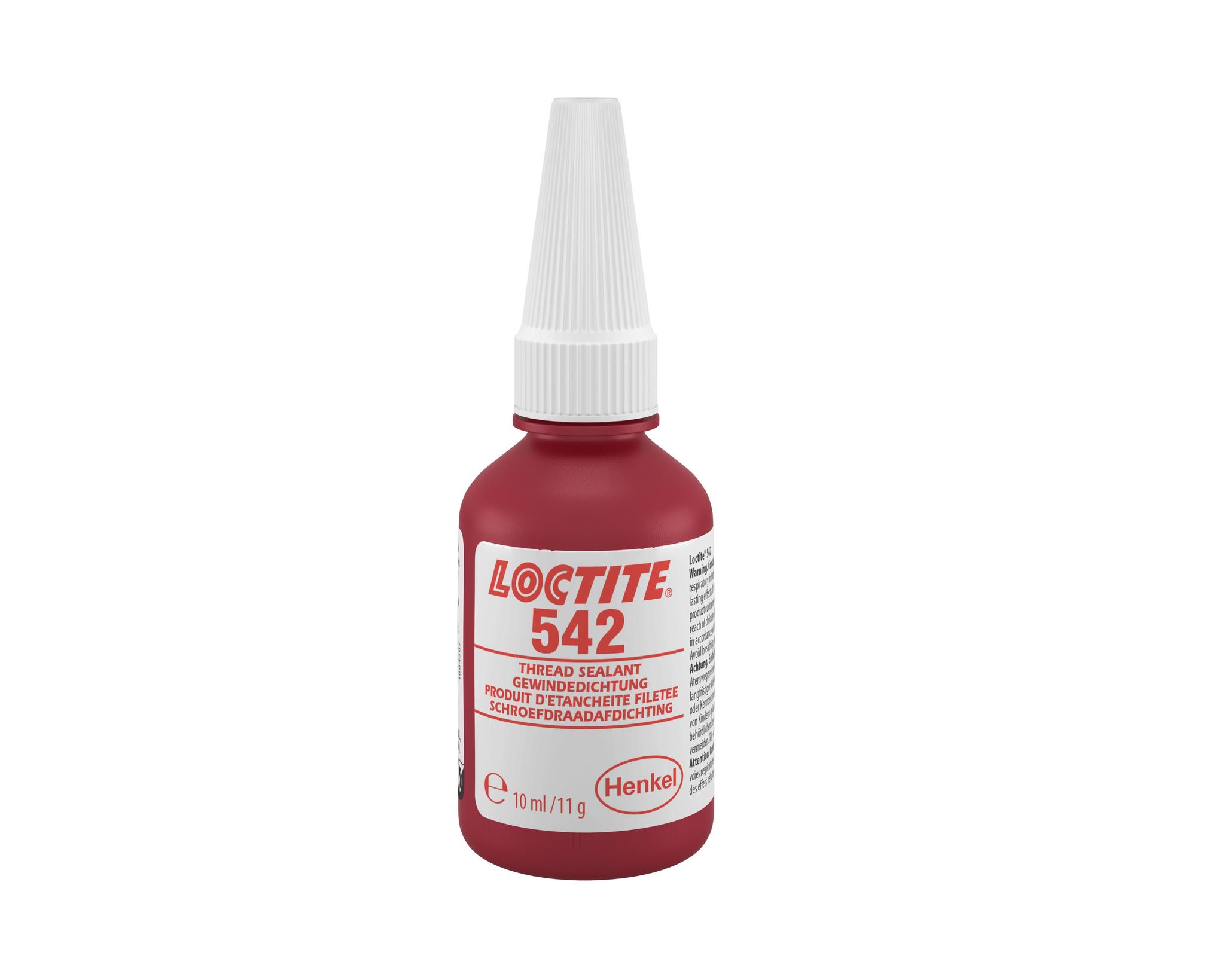 Produktfoto 1 von Loctite 542 Gewindedichtmittel anaerob Flüssig bronzefarben, Flasche 10 ml, -55°C → +150°C