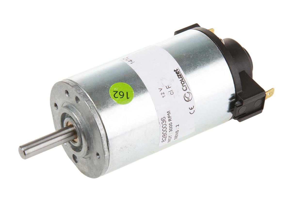 Produktfoto 1 von Crouzet Bürstenmotor bis 75 mNm, 12 V dc / 15,7 W, Wellen-Ø 6mm x 84.8mm