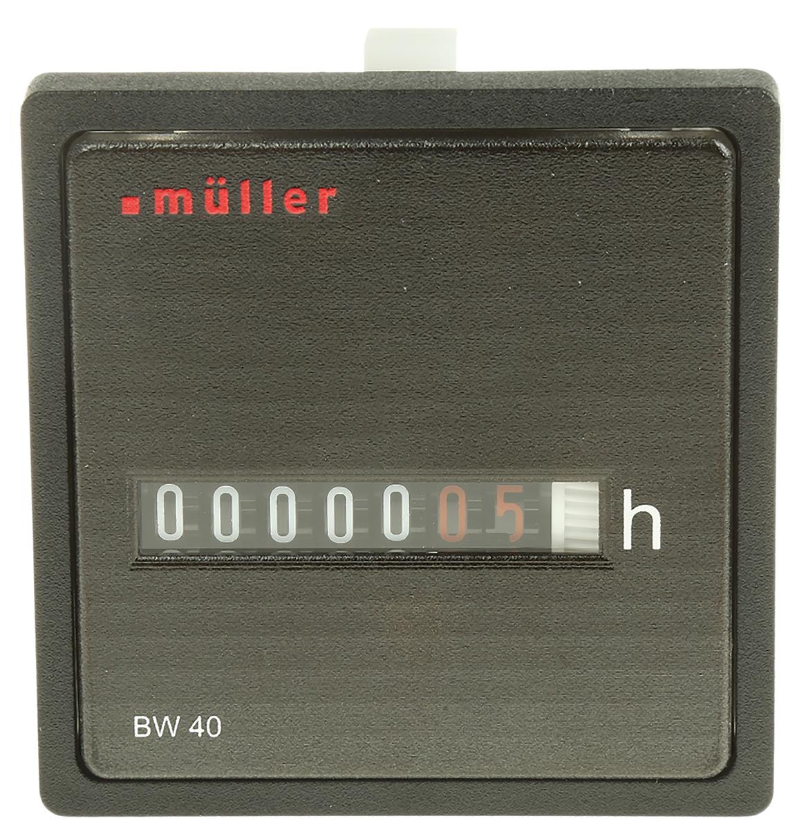 Produktfoto 1 von Müller BW40 Zähler Analog 6-stellig, Stunden, 24 V ac, 99999