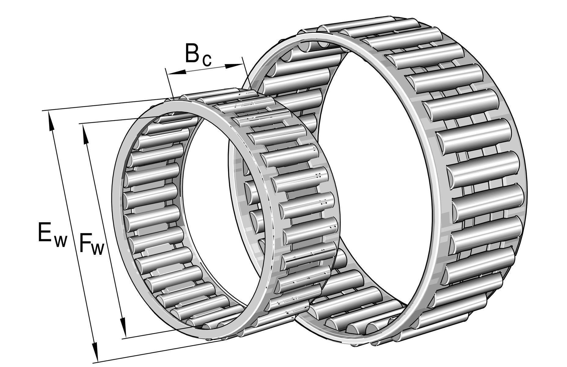 Produktfoto 1 von INA Rollenlager Typ Nadel, Innen-Ø 52mm / Außen-Ø 57mm, Breite 12mm