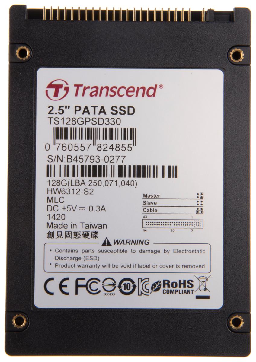 Produktfoto 1 von Transcend PSD330, 2,5 Zoll Intern Halbleiter-Festplatte PATA Industrieausführung, MLC, 128 GB, SSD