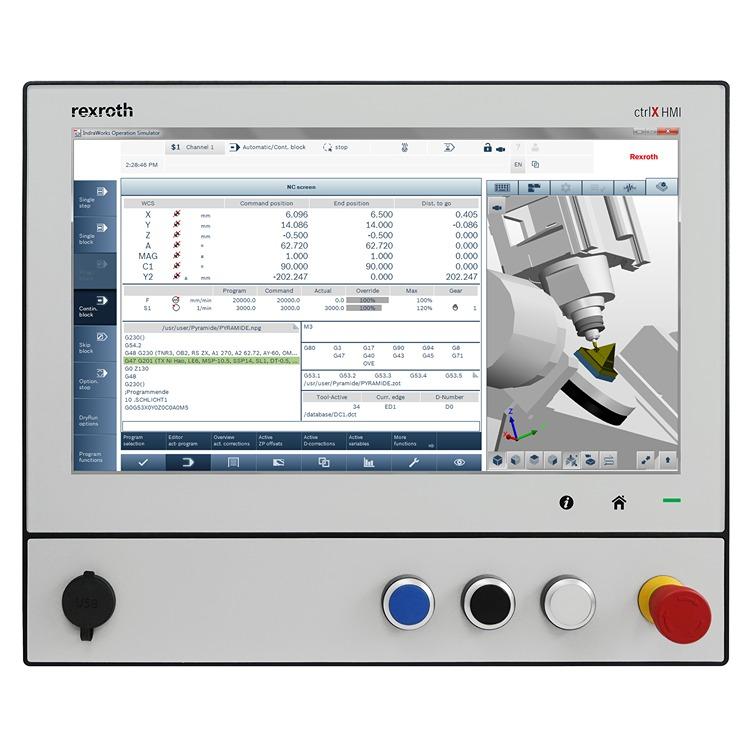 Produktfoto 1 von Bosch Rexroth DE0015 Display, 15,6 Zoll 1x USB2.0 3x USB2.0 ctrlX HMI LED 1366 x 768pixels 24 V