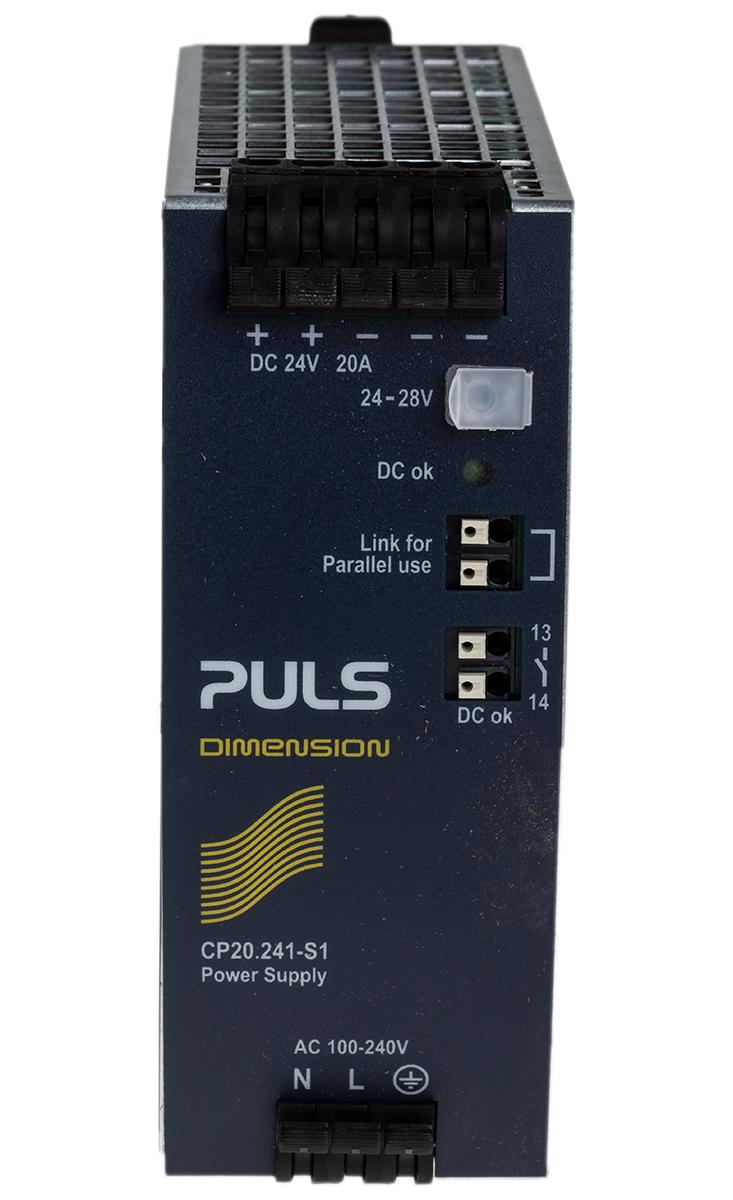 Produktfoto 1 von PULS CP DIN-Schienen Netzteil 480W, 100 → 240V ac, 24V dc / 20A