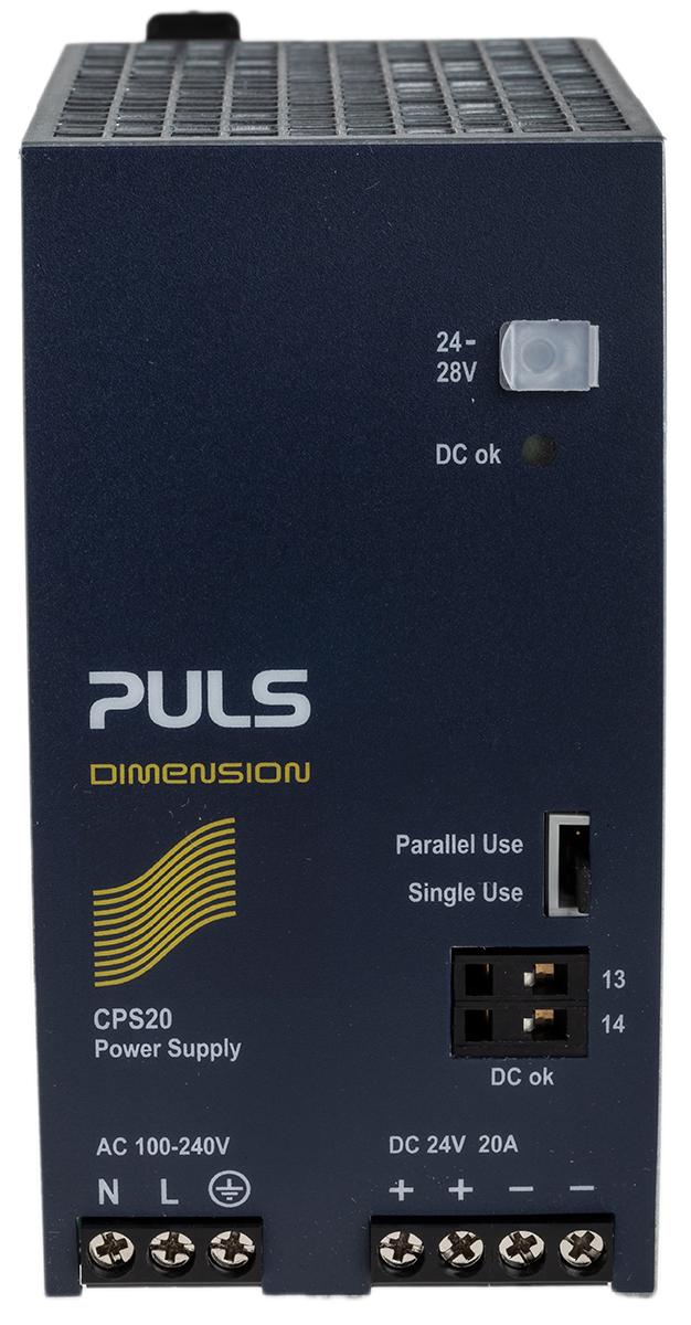 Produktfoto 1 von PULS C DIN-Schienen Netzteil 480W, 100 → 240V ac, 24V dc / 20A