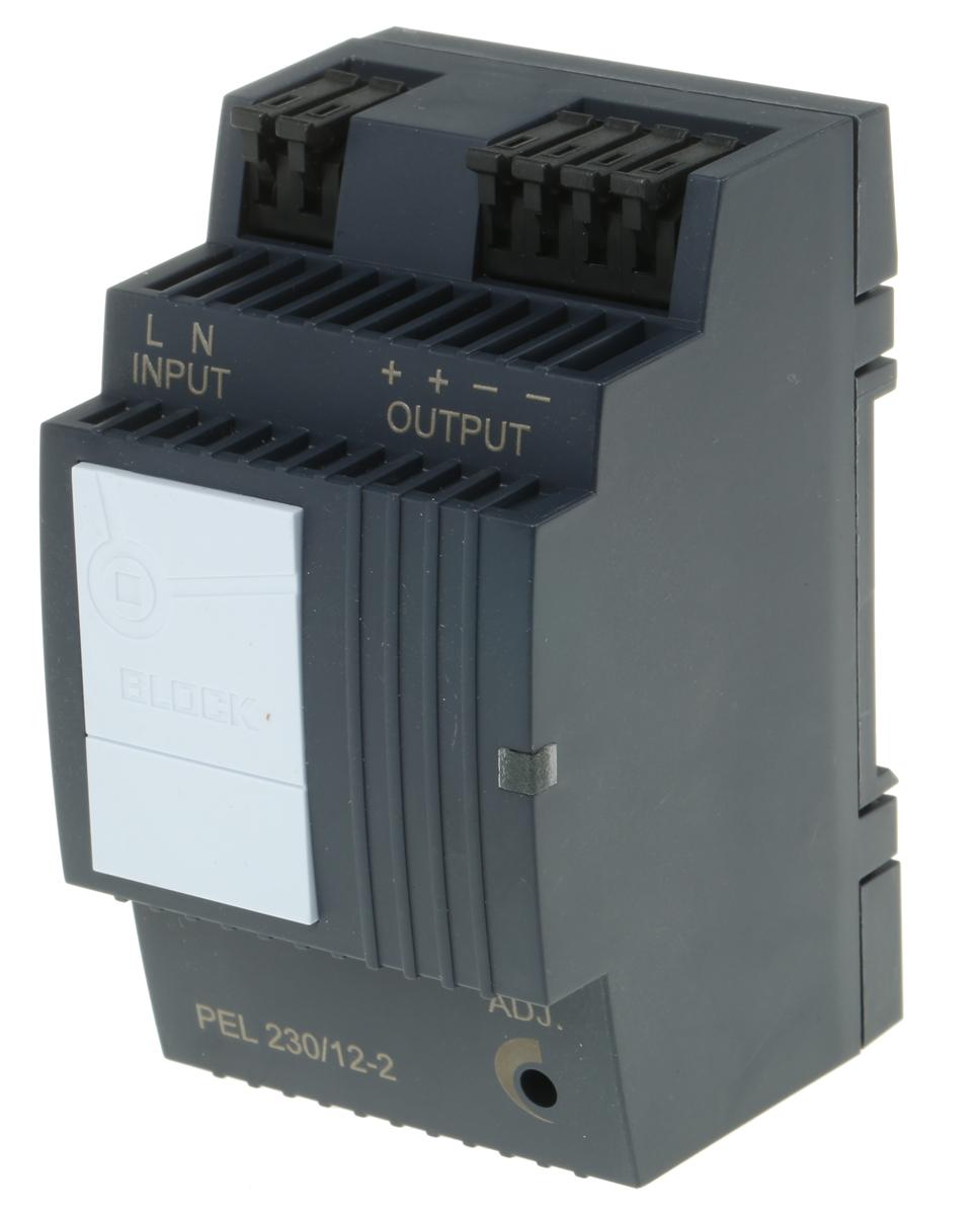 Produktfoto 1 von Block PEL 230 Switch-Mode DIN-Schienen Netzteil 24W, 85 → 264V ac, 12V dc / 2A