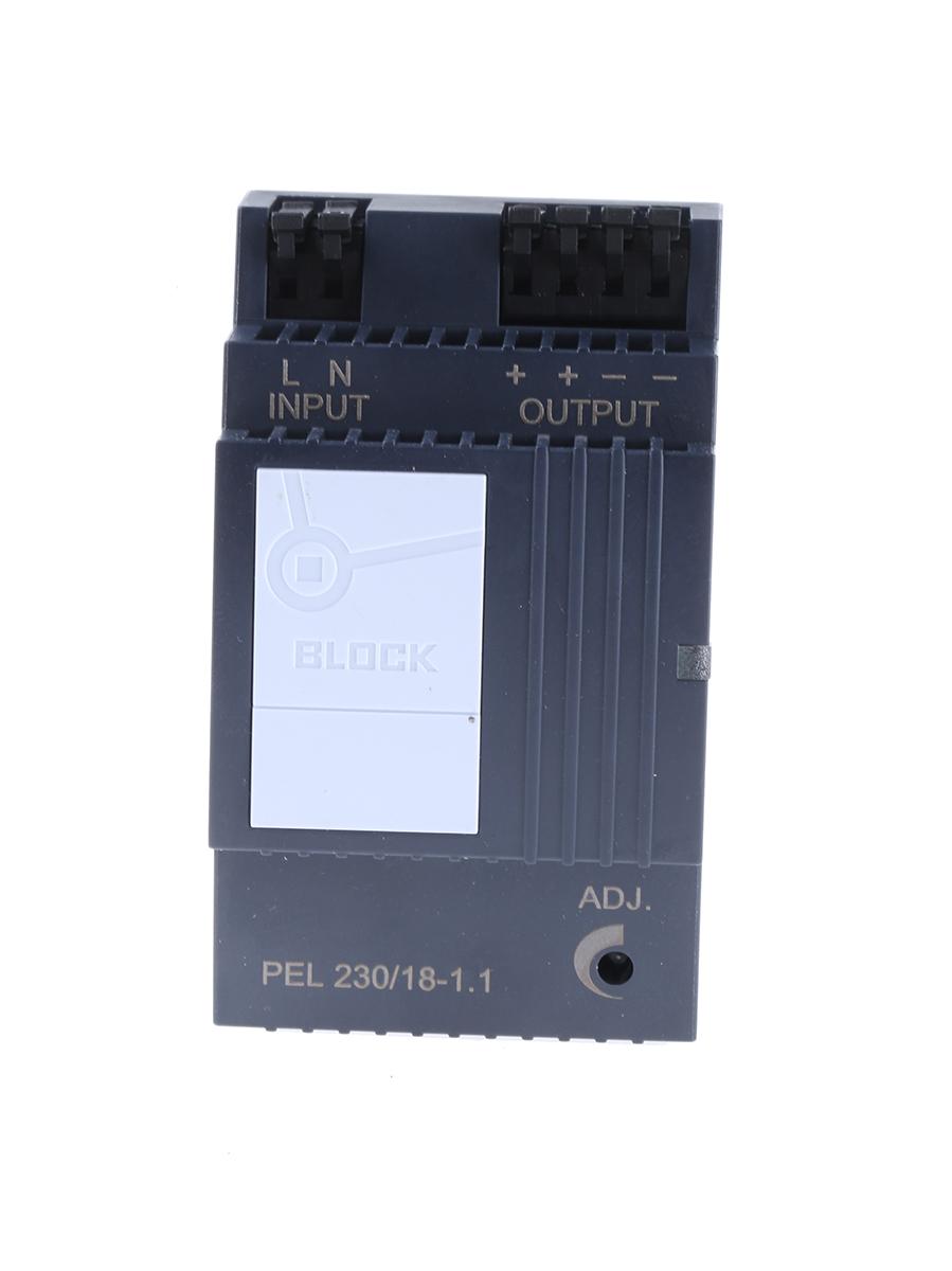 Block PEL 230 Switch-Mode DIN-Schienen Netzteil 19W, 85 → 264V ac, 18V dc / 1.1A