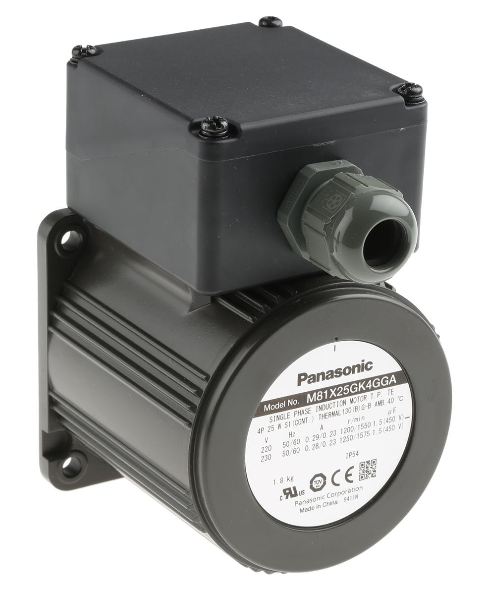 Produktfoto 1 von Panasonic M81, 1-Phasen 4-Pol Wechselstrommotor Umschaltbar, 25 W 1250 U/min @ 230 V