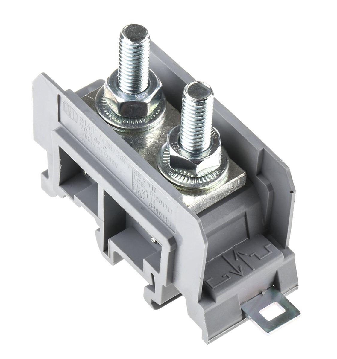 Entrelec SNA Reihenklemmenblock Einfach Grau, 25mm², 1 kV ac / 101A, Schraubanschluss