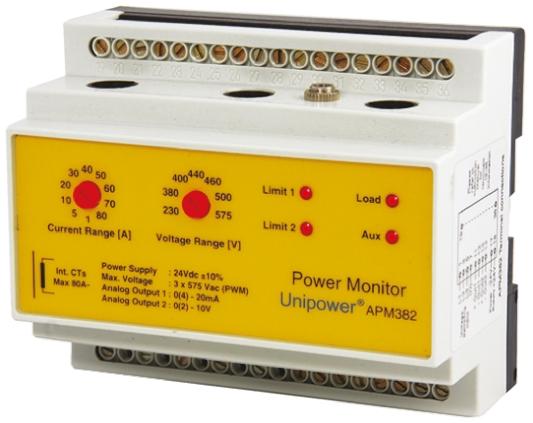 Produktfoto 1 von Unipower APM Motormanagement, 130 A Last-Kontrollgerät 6 Eingänge 24 V dc 2-Ausg. 102mm x 86mm mit Stromwandler