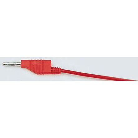 Produktfoto 1 von Staubli Messleitung 4mm Stecker / Stecker, Rot Silikon-isoliert 1m, 30 V ac, 60V dc / 15A