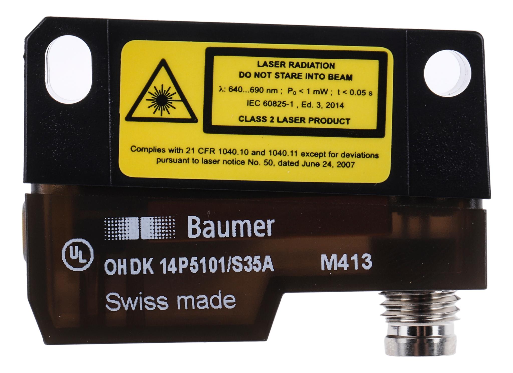 Produktfoto 1 von Baumer OHDK Kubisch Optischer Sensor, Diffus, Bereich 20 mm → 350 mm, PNP Ausgang, 4-poliger M8-Steckverbinder